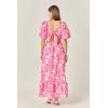 English Factory Women’s Floral Print Maxi Dress(Fuchsia)