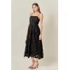 English Factory Women’s Flower Embellished Midi Dress(Black)