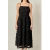 English Factory Women’s Flower Embellished Midi Dress(Black)