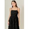English Factory Women’s Flower Embellished Midi Dress(Black)