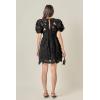 English Factory Women’s Flower Embellished Mini Dress(Black)