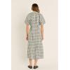 English Factory Women’s Gingham Check Midi Dress(Black Multi)