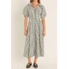 English Factory Women’s Gingham Check Midi Dress(Black Multi)
