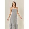 English Factory Women’s Gingham Maxi Dress(Black White)