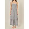 English Factory Women’s Gingham Maxi Dress(Black White)