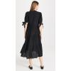 English Factory Women’s Gingham Tiered Midi Dress with Bow Tie Sleeves(Black)