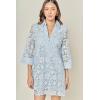 English Factory Women’s Guipure Lace Mini Dress(Powder Blue)