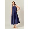 English Factory Women’s Halter Neck Tie Midi Dress(Navy)