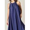 English Factory Women’s Halter Neck Tie Midi Dress(Navy)