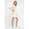 English Factory Women’s Mixed Media Pleated Mini Dress(Cream)