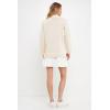 English Factory Women’s Mixed Media Pleated Mini Dress(Cream)