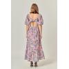 English Factory Women’s Open Back Tie Maxi Dress(Pink Multi)