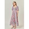 English Factory Women’s Open Back Tie Maxi Dress(Pink Multi)