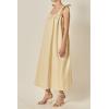 English Factory Women’s Pearl Detailed Midi Linen Dress(Natural)