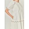 English Factory Women’s Scalloped Edge Midi Dress(Cream/Brown)