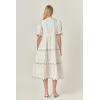 English Factory Women’s Scalloped Edge Midi Dress(Cream/Brown)