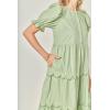 English Factory Women’s Scalloped Edge Midi Dress(Sage/Green)