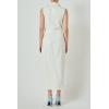 English Factory Women’s Sleeveless Maxi Denim Dress(Off-white)