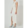 English Factory Women’s Sleeveless Maxi Denim Dress(Off-white)
