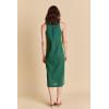 English Factory Women’s Sleeveless RIC Rac Midi Dress(Dark Green)
