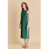 English Factory Women’s Sleeveless RIC Rac Midi Dress(Dark Green)