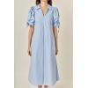 English Factory Women’s Stitch Detailed Midi Dress(Powder Blue)