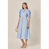 English Factory Women’s Stitch Detailed Midi Dress(Powder Blue)