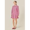 English Factory Women’s Stripe Collar Flared Skirt Dress(Burgundy)