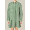 English Factory Women’s Stripe Collar Flared Skirt Dress(Dark Olive)