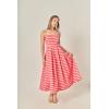 English Factory Women’s Striped Midi Dress(Pink/Orange Stripe)
