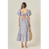 English Factory Women’s Striped Tie Back Maxi Dress(Multi)