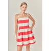 English Factory Women’s Summer Stroll Stripe Dress(Red/White)