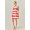 English Factory Women’s Summer Stroll Stripe Dress(Red/White)