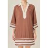 English Factory Women’s The RIC Rac Tunic Mini Dress(Brown)