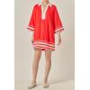English Factory Women’s The RIC Rac Tunic Mini Dress(Red)
