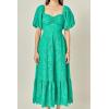 English Factory Women’s The Sienna Embroidered Resort Maxi Dress(Green)