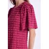 English Factory Women’s Tiered Jersey Mini Dress with Embroidery, Berry, M