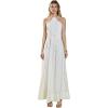 English Factory Women’s Crochet Flower Trim Sheer Halter Maxi Dress(Off-white)
