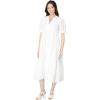 English Factory Women’s Gingham Tiered Midi Dress with Bow Tie Sleeves(White)