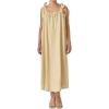 English Factory Women’s Pearl Detailed Midi Linen Dress(Natural)