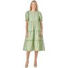 English Factory Women’s Scalloped Edge Midi Dress(Sage/Green)