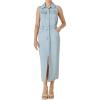 English Factory Women’s Sleeveless Maxi Denim Dress(Light Blue)