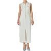 English Factory Women’s Sleeveless Maxi Denim Dress(Off-white)