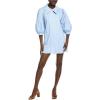 Shirt Dress with Pintuck and Ruffle Details by ENGLISH FACTORY(Blue)