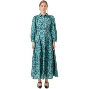 English Factory Women’s Fall Printed Midi Dress(Navy/Green)
