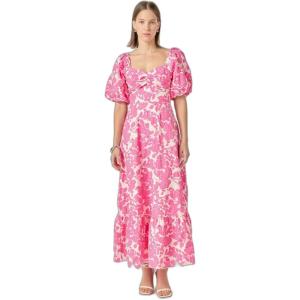 English Factory Women’s Floral Print Maxi Dress(Fuchsia)