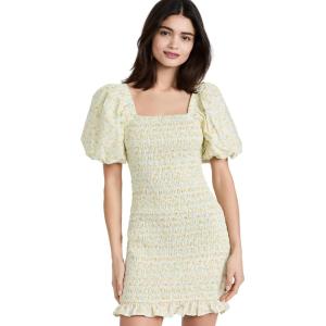 English Factory Women’s Floral Smocked Mini Dress(Yellow)