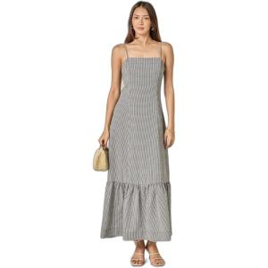 English Factory Women’s Gingham Maxi Dress(Black White)