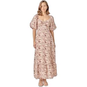 English Factory Women’s Linen Floral Maxi Dress(Multi)