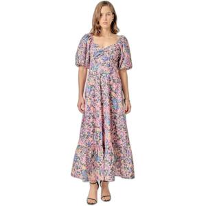 English Factory Women’s Open Back Tie Maxi Dress(Pink Multi)